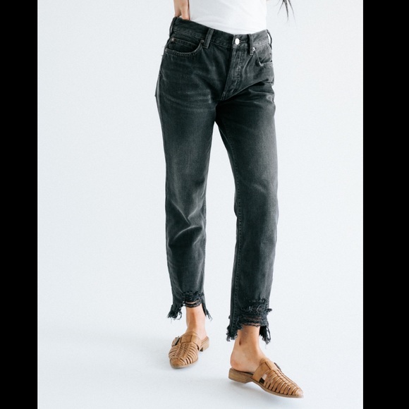 Free People Chewed Up Mid-Rise Straight Jean - Picture 3 of 8